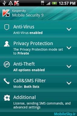 ورژن جدید آنتی ویروس کسپراسکای برای آندروید